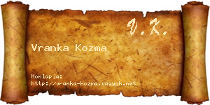 Vranka Kozma névjegykártya